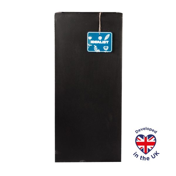 Tall Square Contemporary Black Light Concrete Planter H60 L27 W27 cm, 44 ltrs Cap.