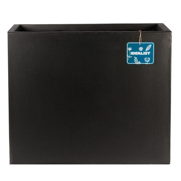 Narrow Light Concrete Black Trough Garden Planter H60 L70 W40 cm, 168 ltrs Cap.