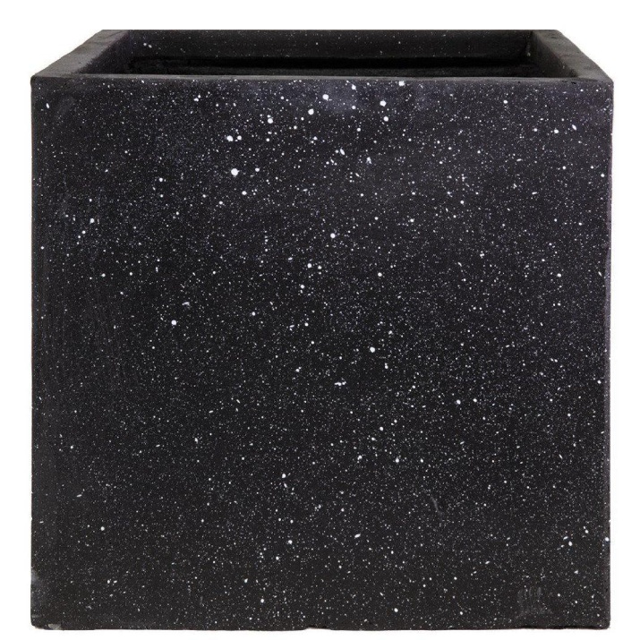 Square Box Black Terazzo Light Concrete Garden Planter H30 L30 W30 cm, 28 ltrs Cap.