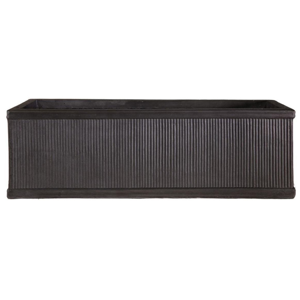 Vertical Ribbed Vintage Style Faux Lead Window Box Garden Planter H17 L60 W17 cm, 17 ltrs Cap.