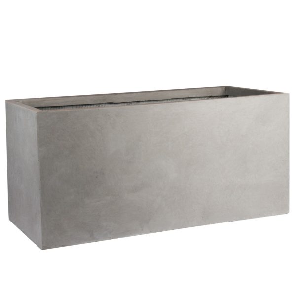 Grey Light Concrete Trough Garden Planter H30 L60 W30 cm, 54 ltrs Cap.