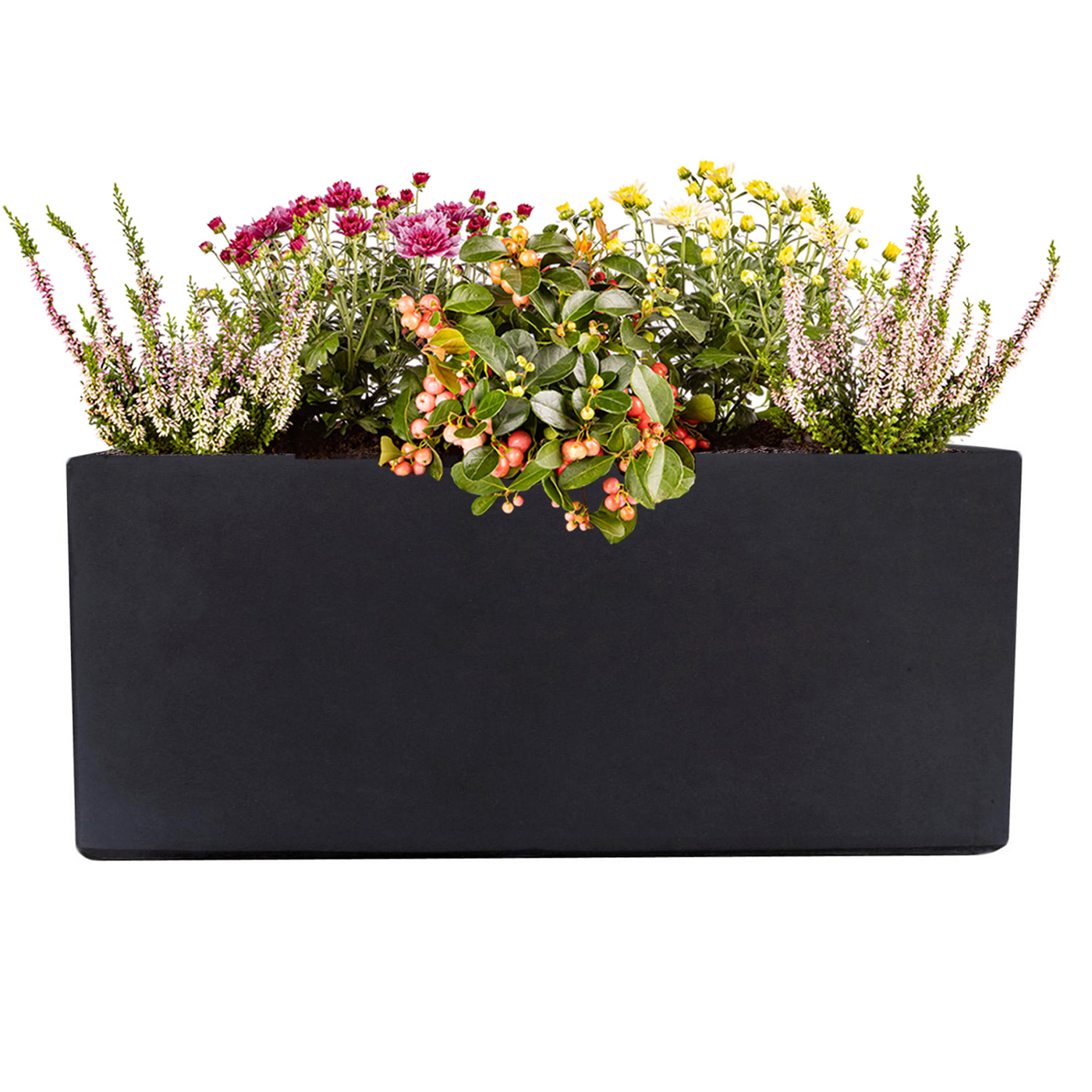 Window Box Light Concrete Black Planter L40 W17 H17.5 cm, 16 ltrs Cap.