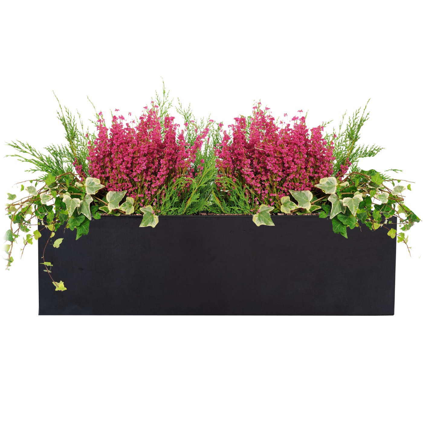Window Box Light Concrete Black Planter L60 W17 H17.5 cm, 18 ltrs Cap.