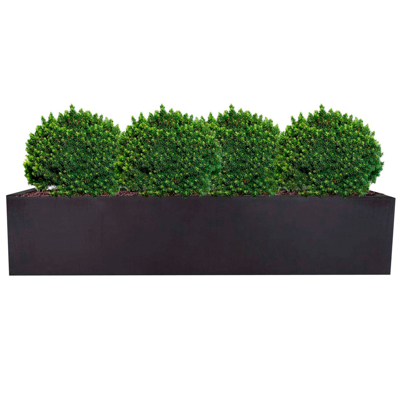 Window Box Light Concrete Black Planter L80 W17 H17.5 cm, 24 ltrs Cap.