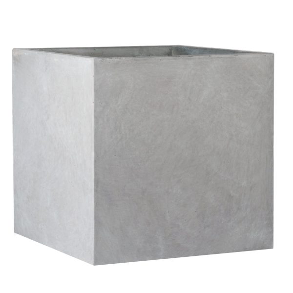 Square Box Grey Light Concrete Garden Planter H25 L25 W25 cm, 16 ltrs Cap.