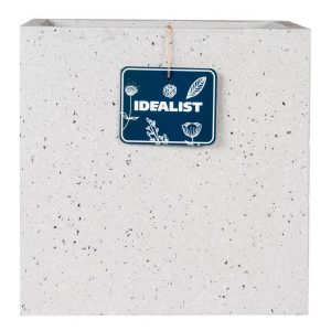 Square Box Contemporary Grey Marble Light Concrete Planter H50 L50 W50 cm