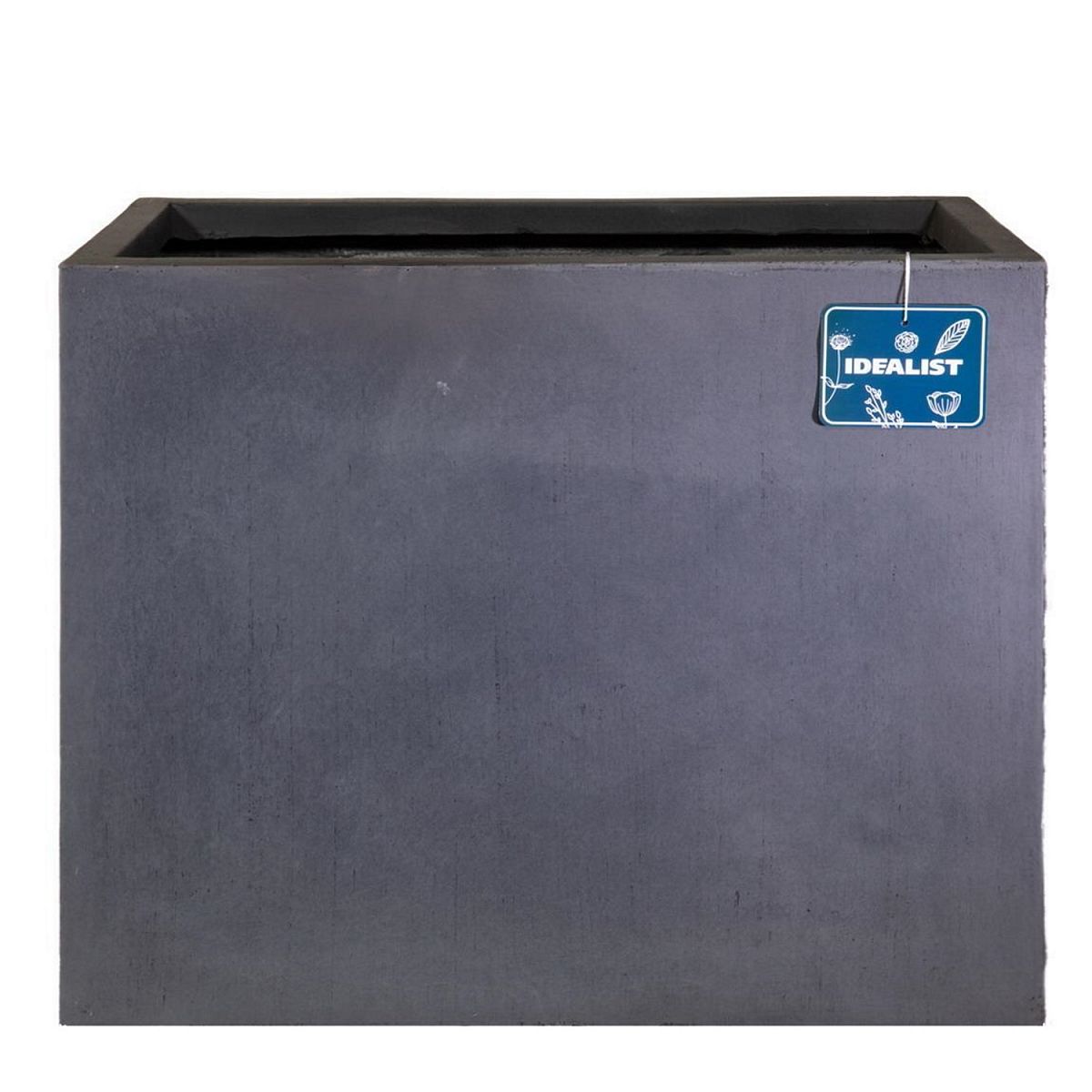 Set of Two Lite Light Concrete Faux Lead Dark Grey Trough Planters L50 W20 H40 cm, 40 ltrs Cap. + L50 W20 H40 cm, 40 ltrs Cap.