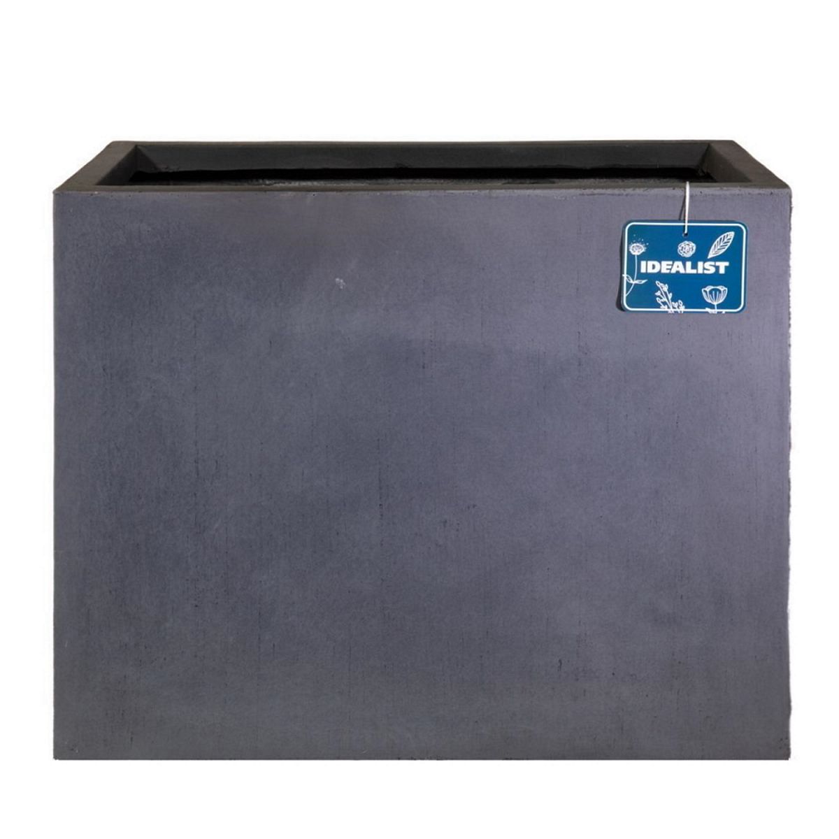 Set of Two Lite Narrow Faux Lead Dark Grey Trough Planters L60 W30 H50.5 cm, 91 ltrs Cap. + L60 W30 H50.5 cm, 91 ltrs Cap.