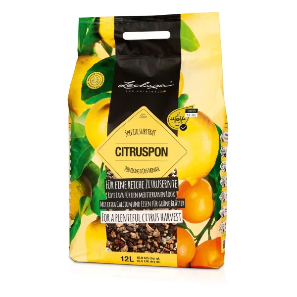 LECHUZA CITRUSPON Peat-Free Mineral Potting Mix for Citrus Plants, 12L