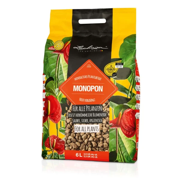 LECHUZA MONOPON Peat-Free Mineral Potting Mix, 12L